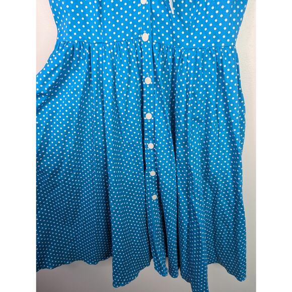 Tatyana Vintage Retro Style Pin-Up Polka Dot Fit and Flare Midi Dress - Picture 3 of 12